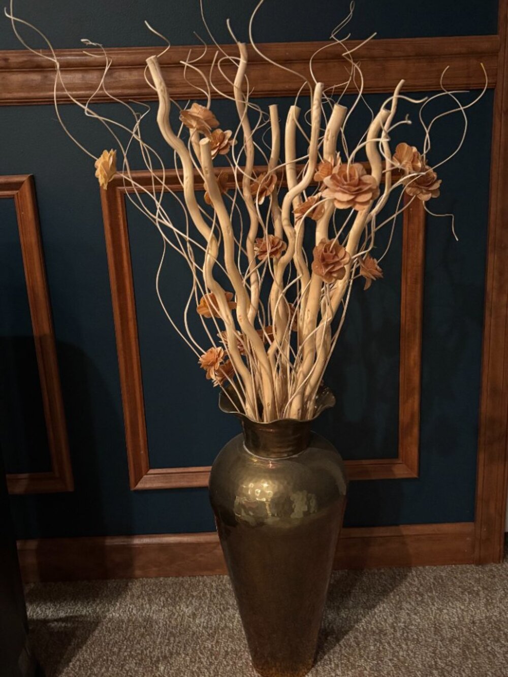 18" High Brass Floor Vase